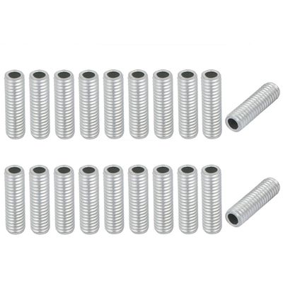 uxcell Lamp Pipe Nipple, M6 Thread 20mm Length Hollow Lamps Repair Part Hardware for Lamp Lights, Zinc Plated Silver Tone, Pack of 20