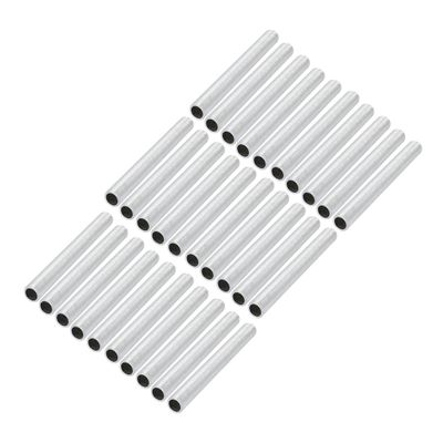 uxcell Lamp Pipe Nipple, M10 Thread 90mm Length Hollow Lamps Repair Part Hardware for Lamp Lights, Zinc Plated Silver Tone, Pack of 30