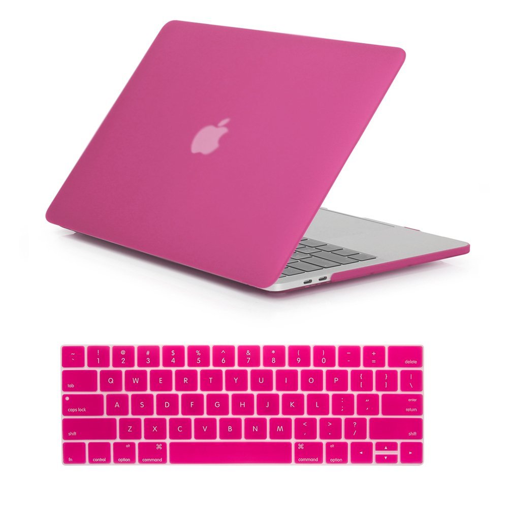 RYGOU Compatible with Old MacBook Pro 15 inch Hot Pink 2012 2011 2010 Release A1286 with DVD-ROM, 2 in 1 Bundle Exquisite Finish Plastic Hard Shell with Keyboard Cover for Mac Booker