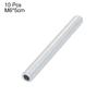 uxcell Pack of 10 Lamp Pipe Nipple M6 Thread 50mm L for Lamp Silver Tone view 2