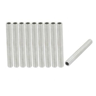 uxcell Pack of 10 Lamp Pipe Nipple M8 Thread 65mm L Zinc Plated Silver Tone