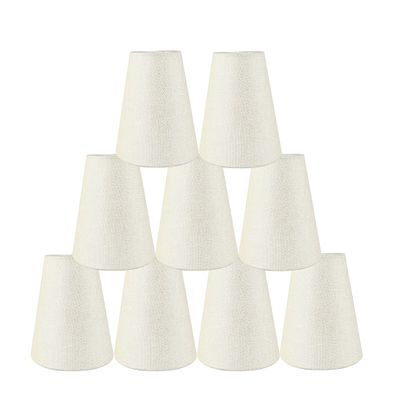 Urbanest Set of 9 3-inch by 5-inch by 4 1/2-inch Hardback Chandelier Shade, Metallic Cream