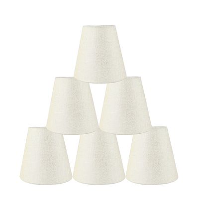 Urbanest Set of 6 3-inch by 5-inch by 4 1/2-inch Hardback Chandelier Shade, Metallic Cream