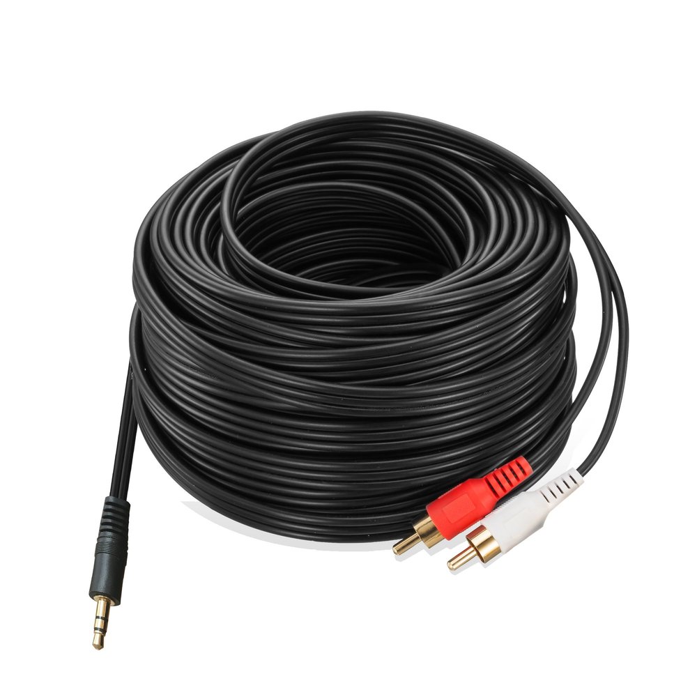 Ruaeoda 2RCA Aux Audio Cable 50 Feet,3.5mm Aux to 2RCA Male Stereo Audio Y Cable