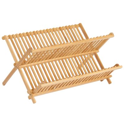 InterDesign Collapsible Bamboo Drying Natural Formbu Dish Rack