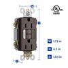 Legrand Radiant 15 Amp Night Light GFCI Self-Test Tamper-Resistant Decorator Duplex Electrical Wall Power Outlet, For Indoor & Outdoor Use with Cool Touch LED, 1597NTLTRDBCC4, Dark Bronze, 1 Count view 2