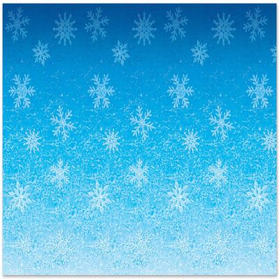 Beistle Snowflake Wall Backdrop, 4 x 30 Photo Backdrop, Easy to Adhere Wall Covering, Party Decor, Winter Backdrop, Winter Wonderland Snowflakes, Ice Holiday Scene, Photography Backdrop