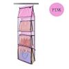 Couplebracelets88 Hang the bag after bag pouch door hanging wardrobe closet storage perspective transparent cloth dust bag (Pink) view 1