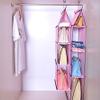 Couplebracelets88 Hang the bag after bag pouch door hanging wardrobe closet storage perspective transparent cloth dust bag (Pink) view 4
