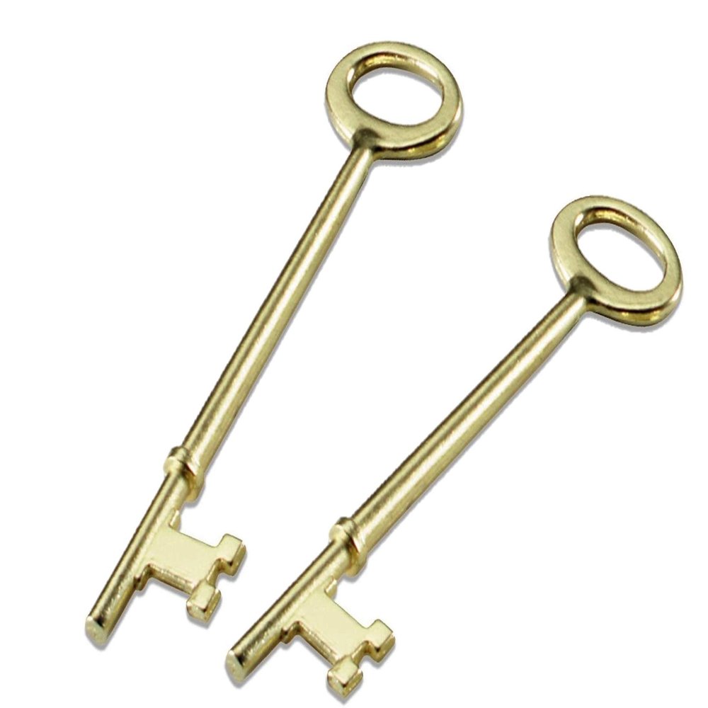 Lucky Line Skeleton Key with Notch TIP for Warded Locks, Antique Doors & Locks, 2 Pack (87102)