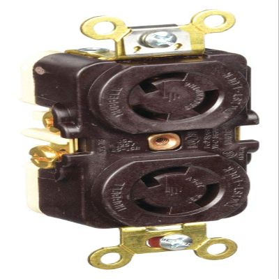15A Duplex Locking Receptacle 2P 3W 125VAC L5-15R BN