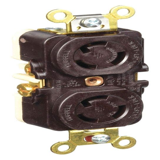 15A Duplex Locking Receptacle 2P 3W 125VAC L5-15R BN