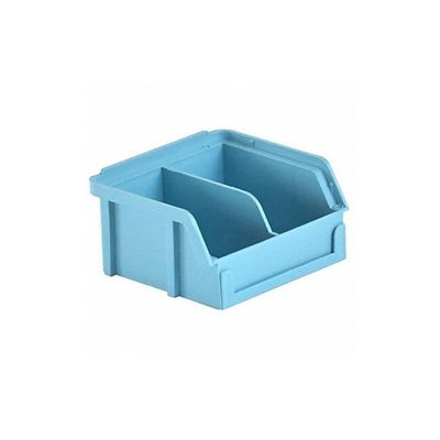 Hang and Stack Storage BIN, Plastic, Light Blue, 6 in H, 11 3/8 in W, 12 7/8 in L