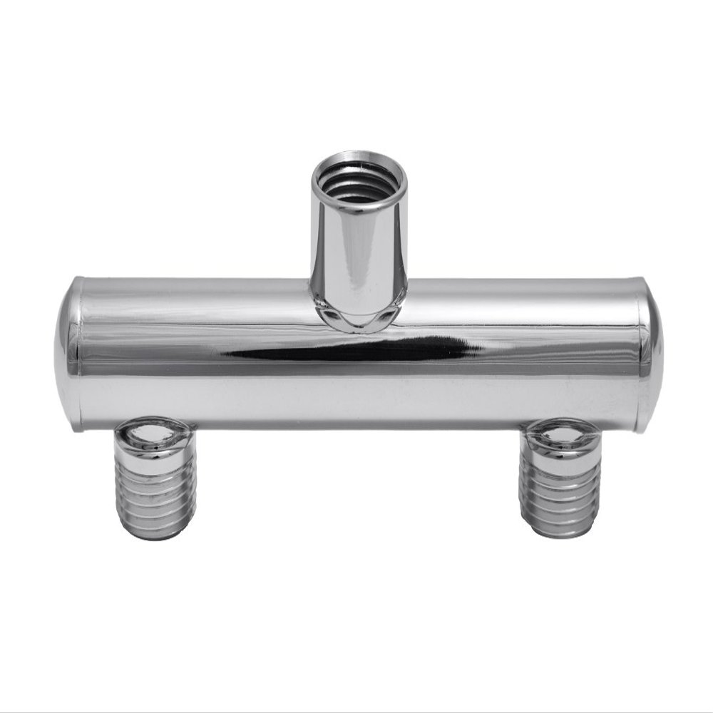 Double Shower Head Manifold Brushed Nickel
