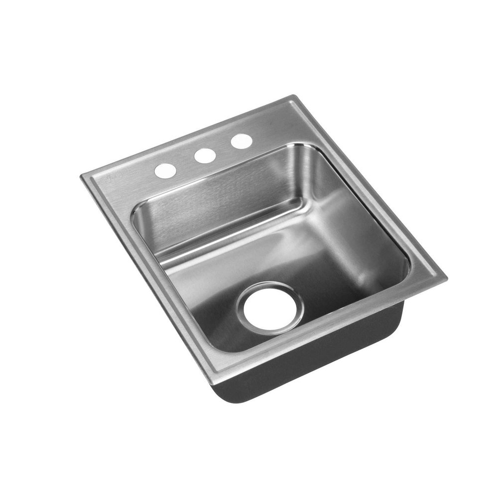 Just manufacturing SLADA1613A355DCC Single Bowl, Drop-In Sink, ADA, 18 Ga SS,w/Faucet Ledge, OD 16"x13", 3 Hole, DCC