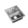 Just manufacturing SLADA1613A355DCC Single Bowl, Drop-In Sink, ADA, 18 Ga SS,w/Faucet Ledge, OD 16"x13", 3 Hole, DCC view 1
