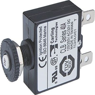 Blue Sea Systems Push Button Reset Only Quick Connect 40A Circuit Breaker, Model: 7061 (Tools & Outdoor gear supplies)