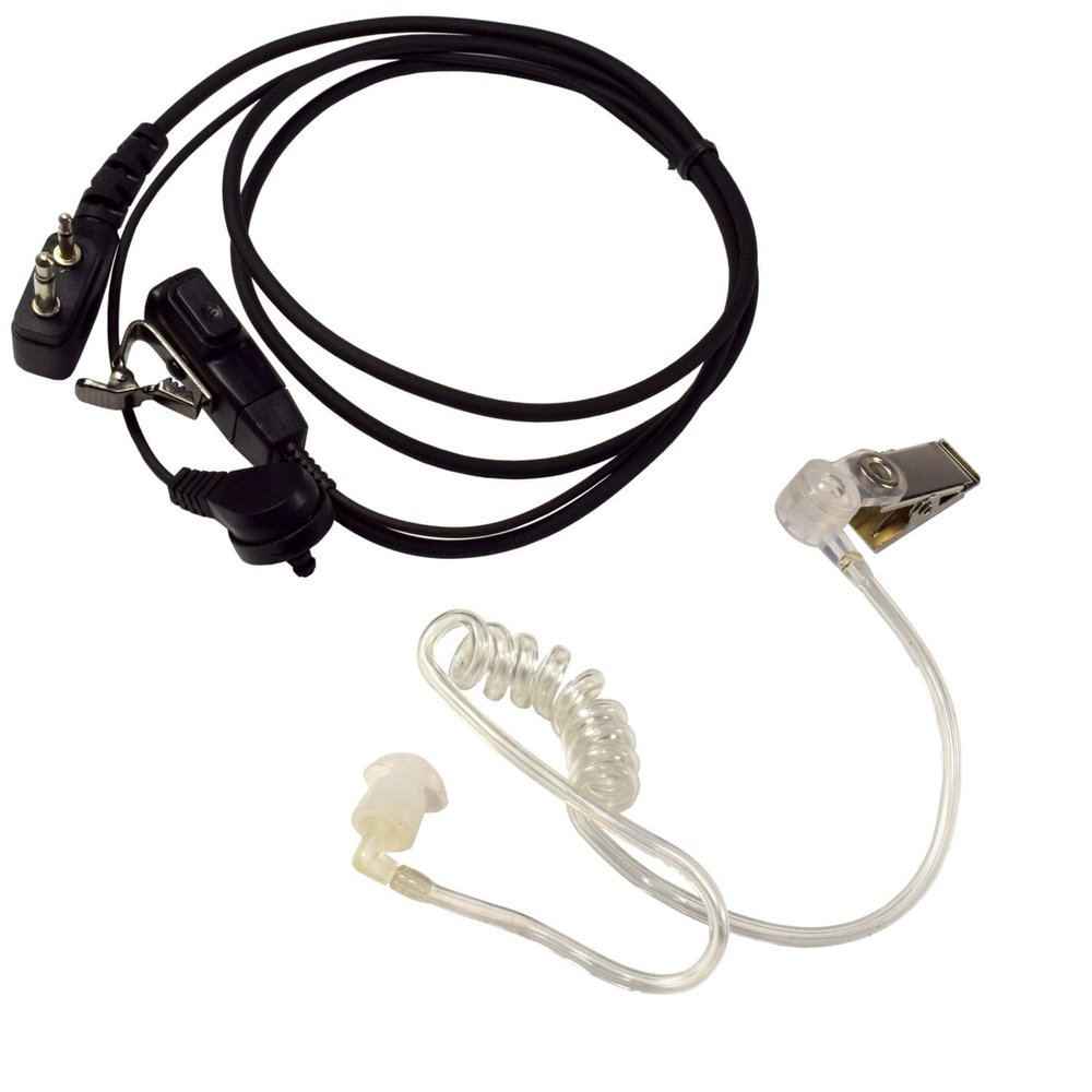 HQRP 2 Pin Acoustic Tube Earpiece Headset Mic Compatible with ICOM IC-F34GT, IC-F3S, IC-F4, IC-F4000 + HQRP Sun Meter