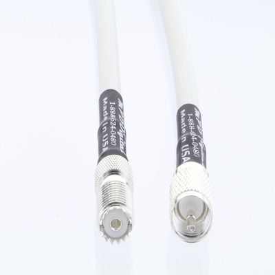 All Weather and Marine Radio VHF and AIS Antenna Extension Cable MPD-400 White with UHF PL-259 Male to SO-239 Female Connectors, 2ft