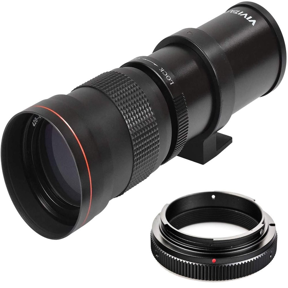 High-Power 420-800mm f/8.3 HD Manual Telephoto Lens for Nikon DSLR