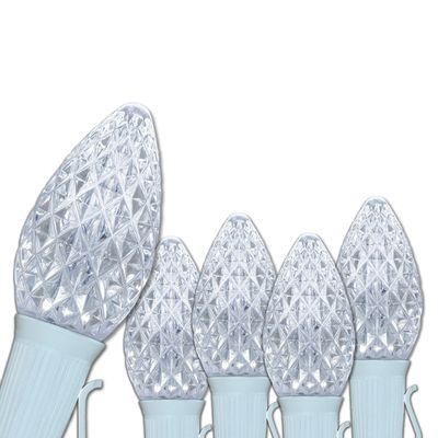 C7 OptiCore LED Commercial Outdoor Christmas Lights Heavy Duty Christmas String Lights; White Wire (25 Lights, 25 ft, Cool White)