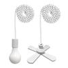 Royal Designs Celling Fan Pull Chain Beaded Ball Extension Chain with Decorative Fan and Light Bulb, White, Set of 2 view 1