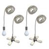 Royal Designs Ceiling Fan Pull Chain Beaded Ball Extension Chain with Decorative Fan and Light Bulb, Nickel Plated, Set of 4 view 1