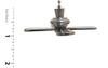 Royal Designs Celling Fan Pull Chain Beaded Ball Extension Chain with Decorative Fan and Light Bulb, Nickel Plated, Set of 2 view 4