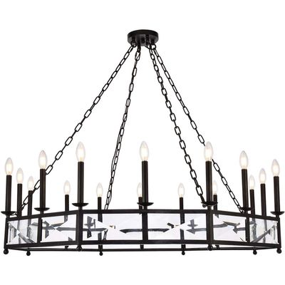 Elegant Lighting Exeter 12 Light Vintage Bronze Chandelier Clear Royal Cut Crystal