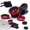 Livestream - Universal Clip 3 in 1 Cell Phone Camera Lens Kit - Fish Eye Lens / 2 in 1 Macro Lens & Wide Angle Lens. Get Enhanced View While Live Streaming. (Red) view 3