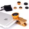 Livestream - Universal Clip 3 in 1 Cell Phone Camera Lens Kit - Fish Eye Lens / 2 in 1 Macro Lens & Wide Angle Lens. Get Enhanced View While Live Streaming. (Gold) view 1