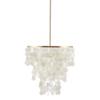 Urban Habitat Isla Capiz Chandeliers Coastal Modern with White Shell Shade Dimmable Ceiling Lamp for Dining Room, Living Room Lighting Fixtures Hanging view 1