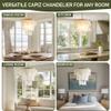 Urban Habitat Isla Capiz Chandeliers Coastal Modern with White Shell Shade Dimmable Ceiling Lamp for Dining Room, Living Room Lighting Fixtures Hanging view 3