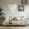 Urban Habitat Isla Capiz Chandeliers Coastal Modern with White Shell Shade Dimmable Ceiling Lamp for Dining Room, Living Room Lighting Fixtures Hanging view 4