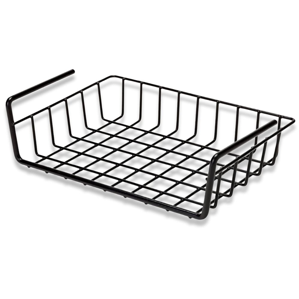 SnapSafe Hanging Shelf Document Basket, 76012 - Coated Wire Basket Maximizes Storage for Documents, Gun Accessories, & Ammo - Easy Access Under Shelf Storage for Gun Safes - Holds Up to 40 Pounds