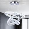 diisunbihuo 3-Ring LED Crystal Chandelier for Dining Room, Silver view 1