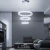 diisunbihuo 3-Ring LED Crystal Chandelier for Dining Room, Silver view 2