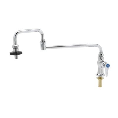 T&S Brass B-0590 Deck Mount Single Control 18-Inch Double Joint Nozzle Insulated Pot Filler with On-Off Control, Silver
