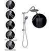 Sarlai Shower Head with Handheld Combo - Dual Rainfall Shower Head,Stainless Steel 10 Inch Heads, 5-setting Handheld Sprayer with Plastic Drill-Free Adjustable Slide Bar and Hose, Chrome Finish view 4