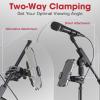 Crescendo CR-30 SlimClip Mic Stand Phone Holder, iPhone Clamp Mount, Pole Phone Mount, Microphone, Music or Drum Stand, Mic/Phone Clip - for iPhone, Samsung Galaxy, Pixel, Any Smartphone (Grey) view 3