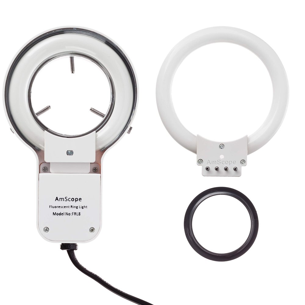 AmScope FRL8-A 8W Stereo Microscope Fluorescent Ring Light + Adapter