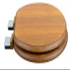 Bath Dcor 5F1R1-17CH Round Light Oak Toilet Seat with Adjustable Chrome Hinge and Decorative Finish view 2