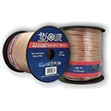 Absolute S14100 100-Feet 14 Gauge Car and Home Stereo Clear Speaker Wire