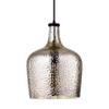 Jojospring Belinda Mouth-Blown Silver Rippled Glass Antique Black Finish Pendant Chandelier view 1