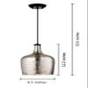 Jojospring Belinda Mouth-Blown Silver Rippled Glass Antique Black Finish Pendant Chandelier view 3