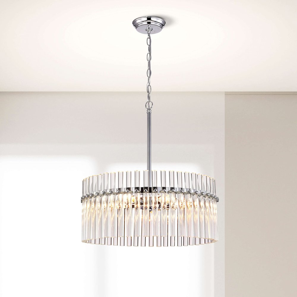 Jojospring Casandra 5-Light Chrome Pendant Crystal Chandelier