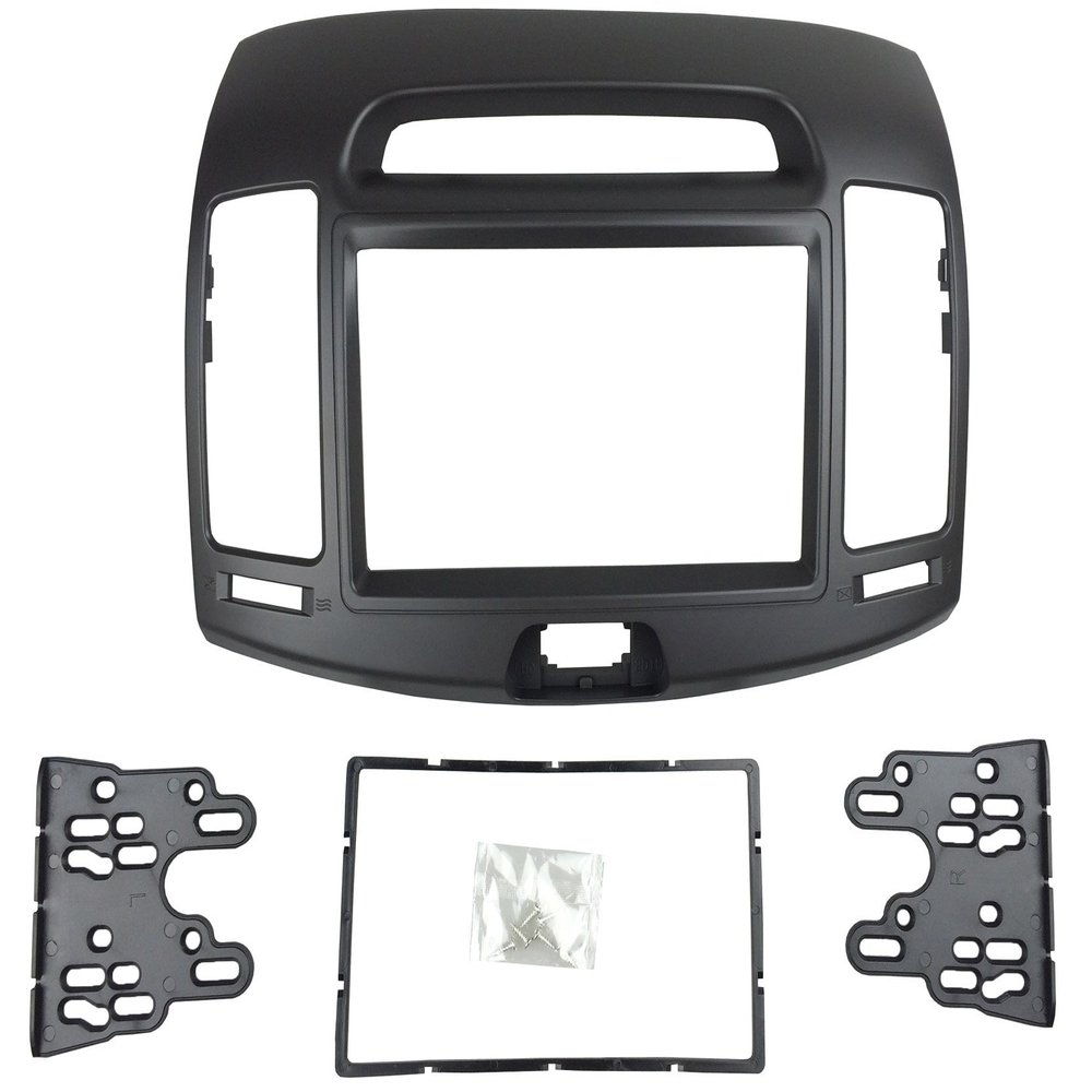 DKMUS Car Stereo Dash Radio Fascia Kit for 2006-2010 Hyundai Elantra (HD), Avante (HD) 2006-2010 Installation Trim Panel Frame Double Din (Black)