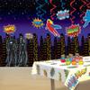 Beistle Cityscape Wall Backdrops, 4 x 30, 2 Pack Photo Backdrop, Easy to Adhere Wall Covering, Party Decor, City Backdrop, Hero Party Decorations, Photography Background view 4