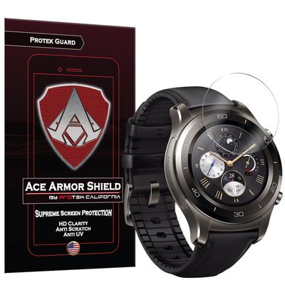 Ace Armor Shield Protek Guard (2 Pack) Screen Protector for The Huawei Watch 2 Porsche Design with Free Lifetime Replacement Warranty