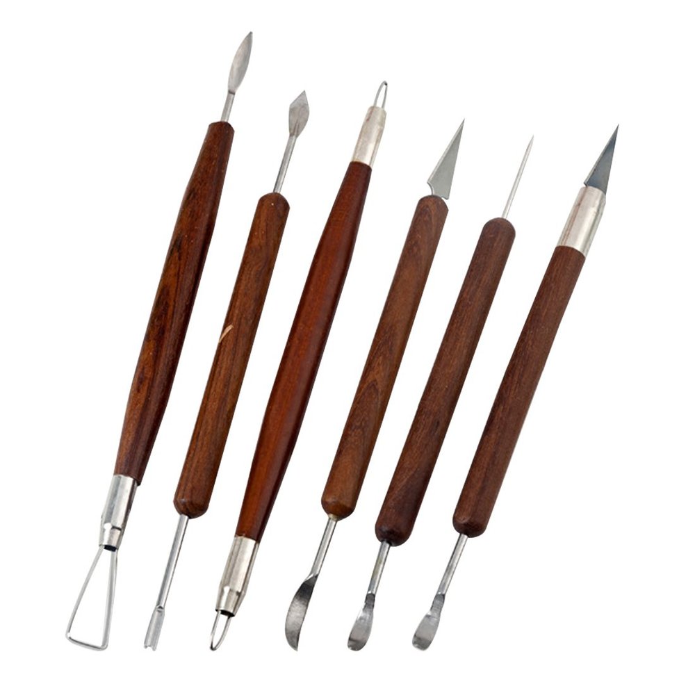 QIXINSTAR 6pcs Pottery Clay Wax Sculpture Carving Modelling Tools Hand Cutter DIY Art Craft Nicking Cutter Graver Scalpel Multi Pen